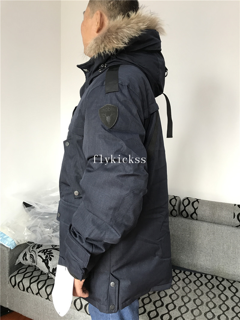 Nobis Canada White Duck Down Jacket Navy blue